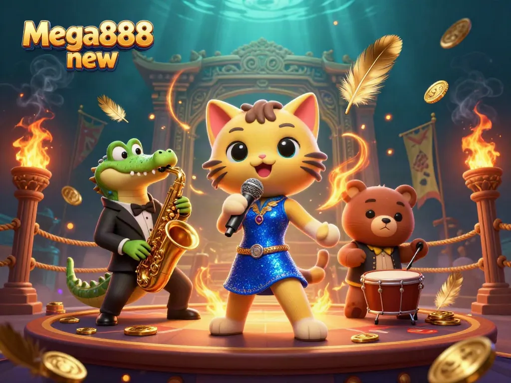 Play mega888 new and enjoy lively casino vibes with jazz and fun characters!