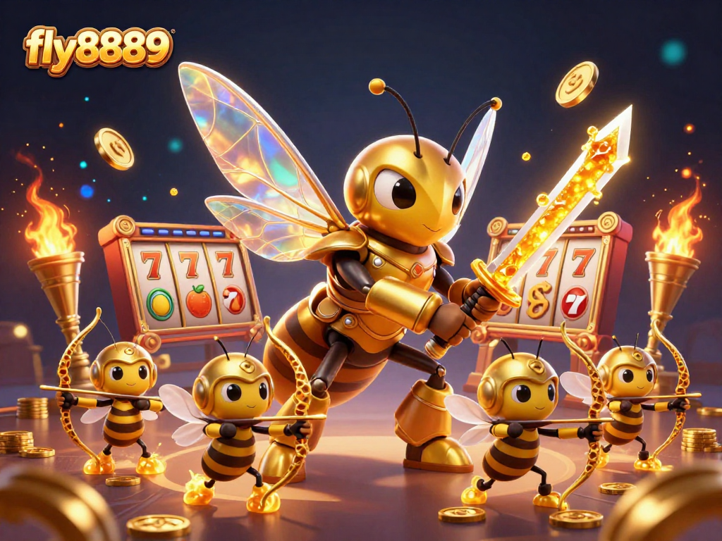 Engage with thrilling slots at fly8889, featuring dynamic 3D characters and vibrant casino elements.