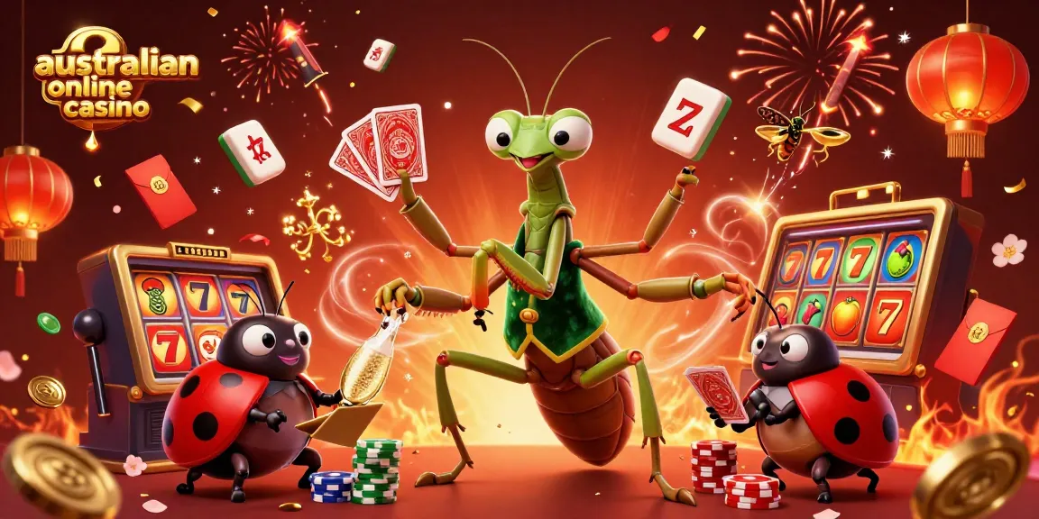 Engage in thrilling action at an australian online casino with vibrant characters and game elements.