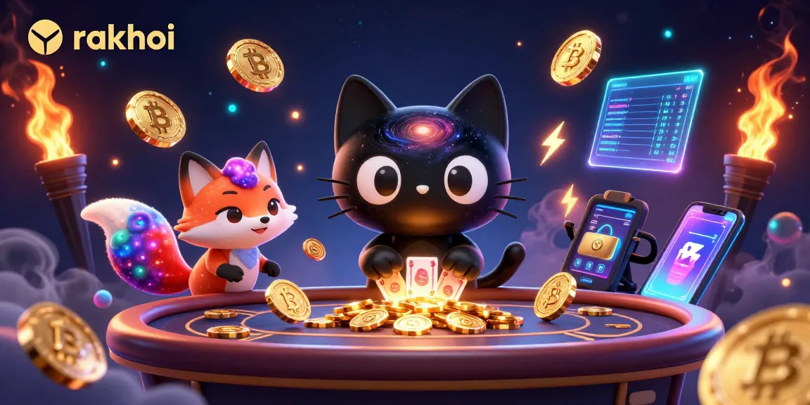 Engage with rakhoi's cosmic casino experience featuring the black hole cat and nebula fox.