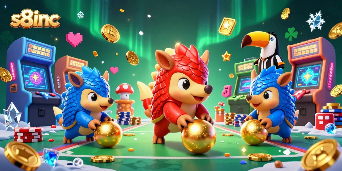 S8inc showcases rival pangolins bowling through chips in an exciting casino-themed 3D scene.