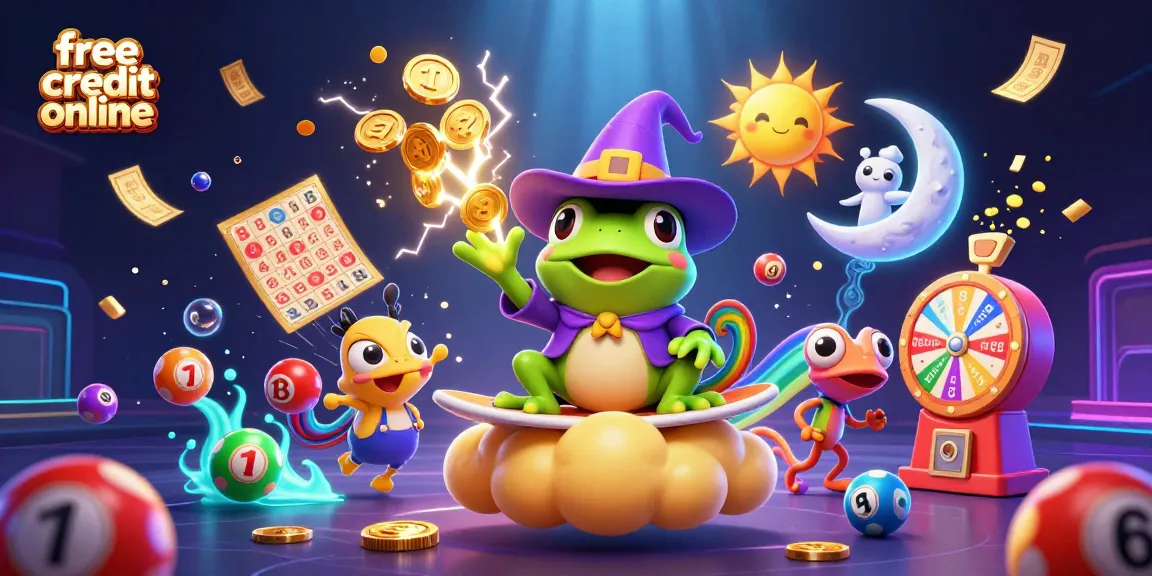 Engage with free credit online offerings through lively casino elements featuring vibrant graphics.