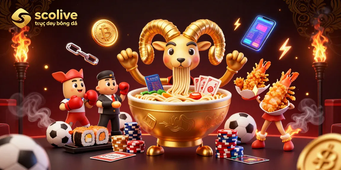 Socolive trực tiếp bóng đá showcases vibrant sports-themed 3D characters in action-packed betting scene